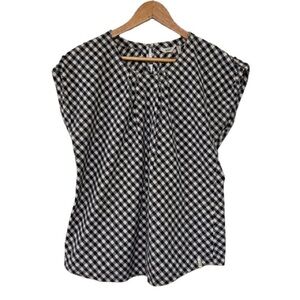 Woolrich Navy/White Gingham Top Size L